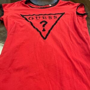 Guess Red and Black Logo T-Shirt